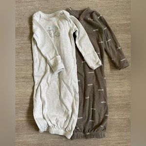 2 Carter’s Newborn Sleep Sack- Brown & Grey - Elephants & “Mama” “Dada”